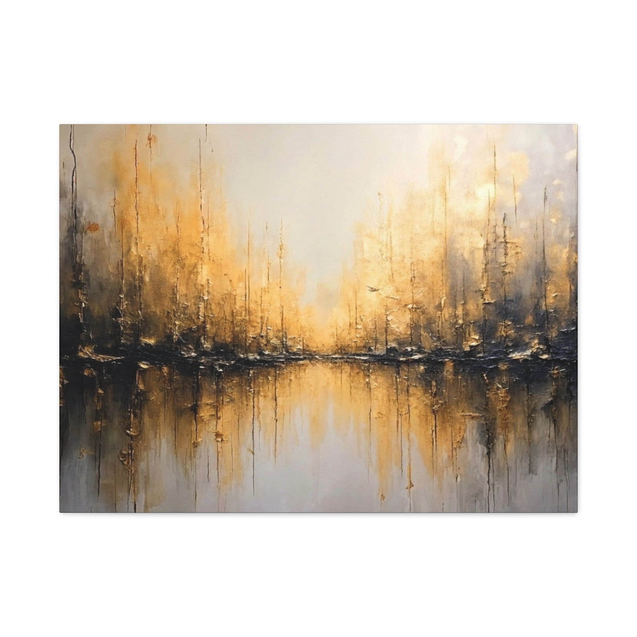Abstract Gold Landscape Canvas Wall Art — Matte Stretched 1.25"