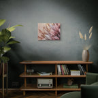 Feathered Pampas Wall Art Canvas — Blush Pink Botanical Decor, Matte Stretched 1.25"