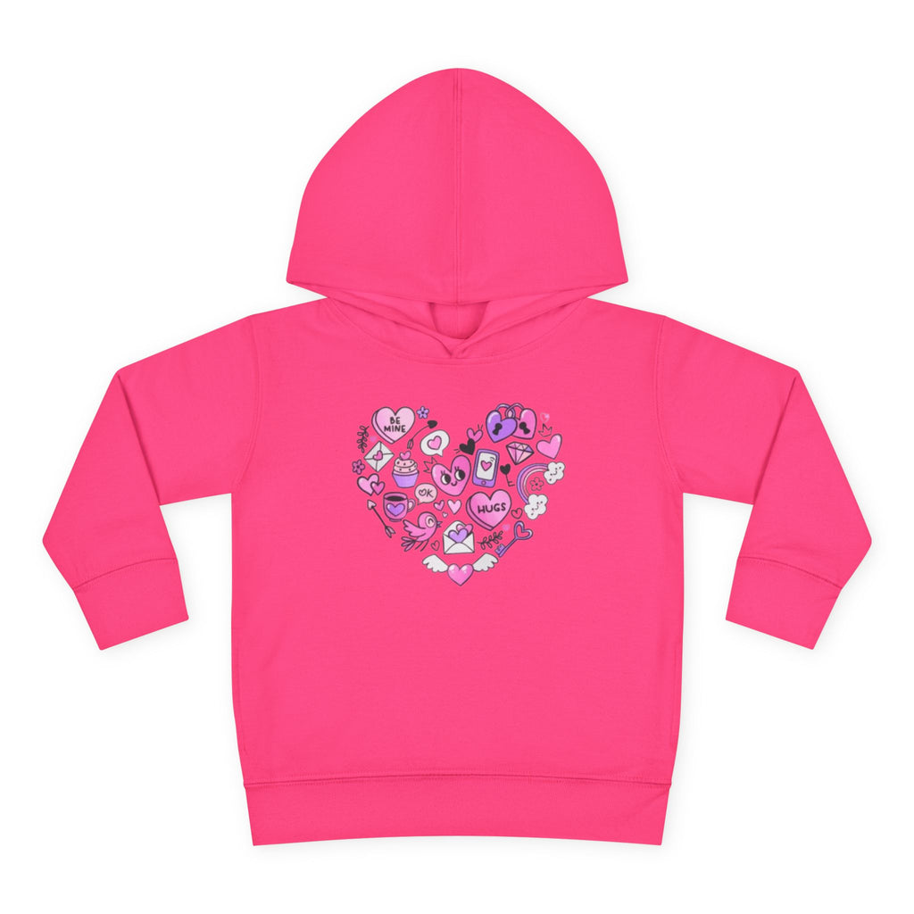 Toddler Heart Doodle Hoodie – Pink Love Icons Pullover