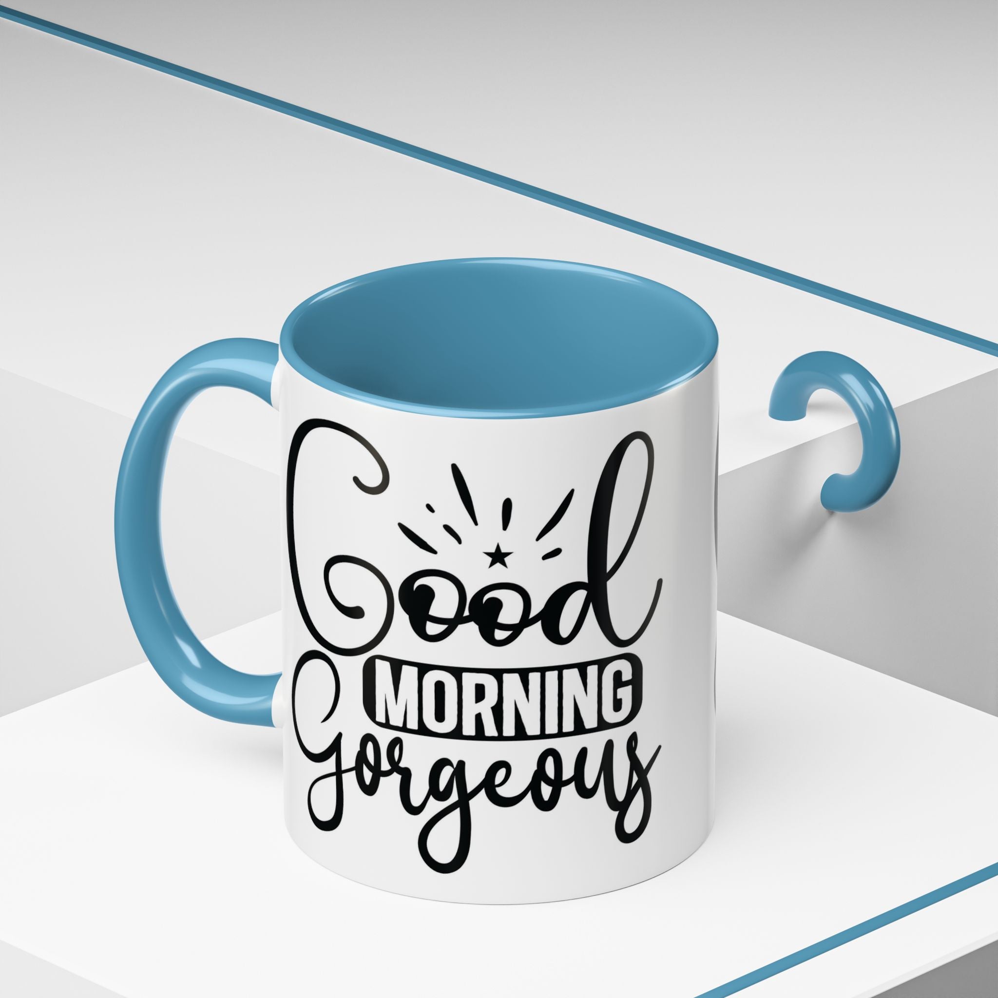Good Morning Gorgeous Accent Coffee Mug – 11/15oz Pink Interior