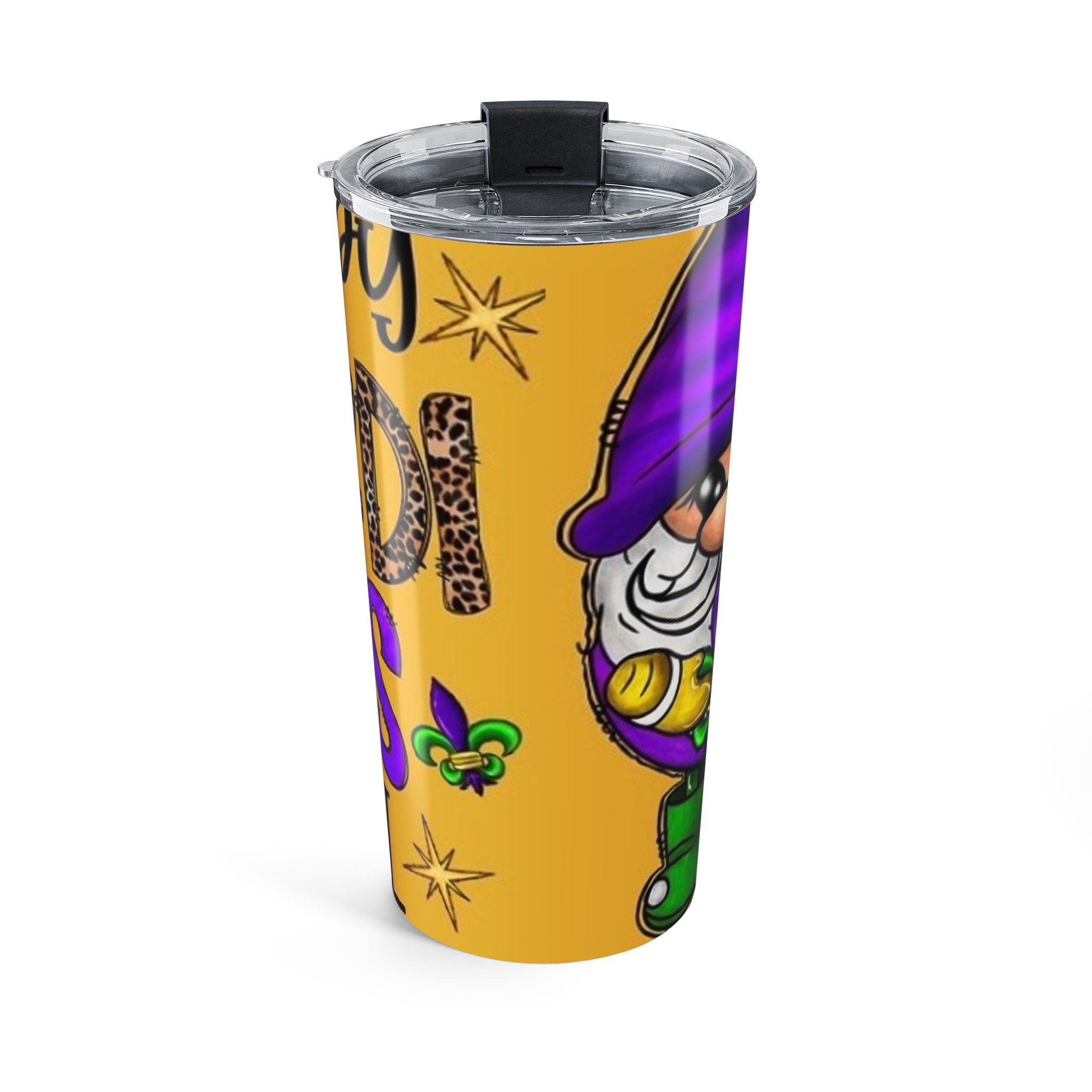 Mardi Gras Gnome 20oz Tumbler — Funny Beaded Parade Travel Cup