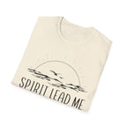 T-Shirt — "Spirit Lead Me" Faith Graphic Tee with Sunset & Birds