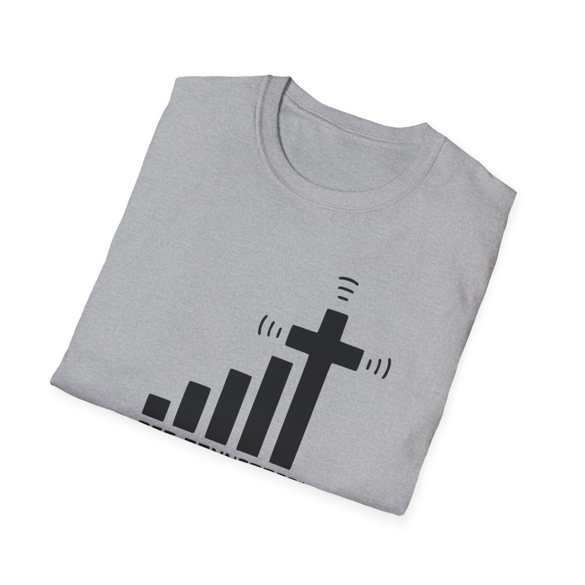 T-Shirt — "Get Connected" Signal Bars Cross Graphic