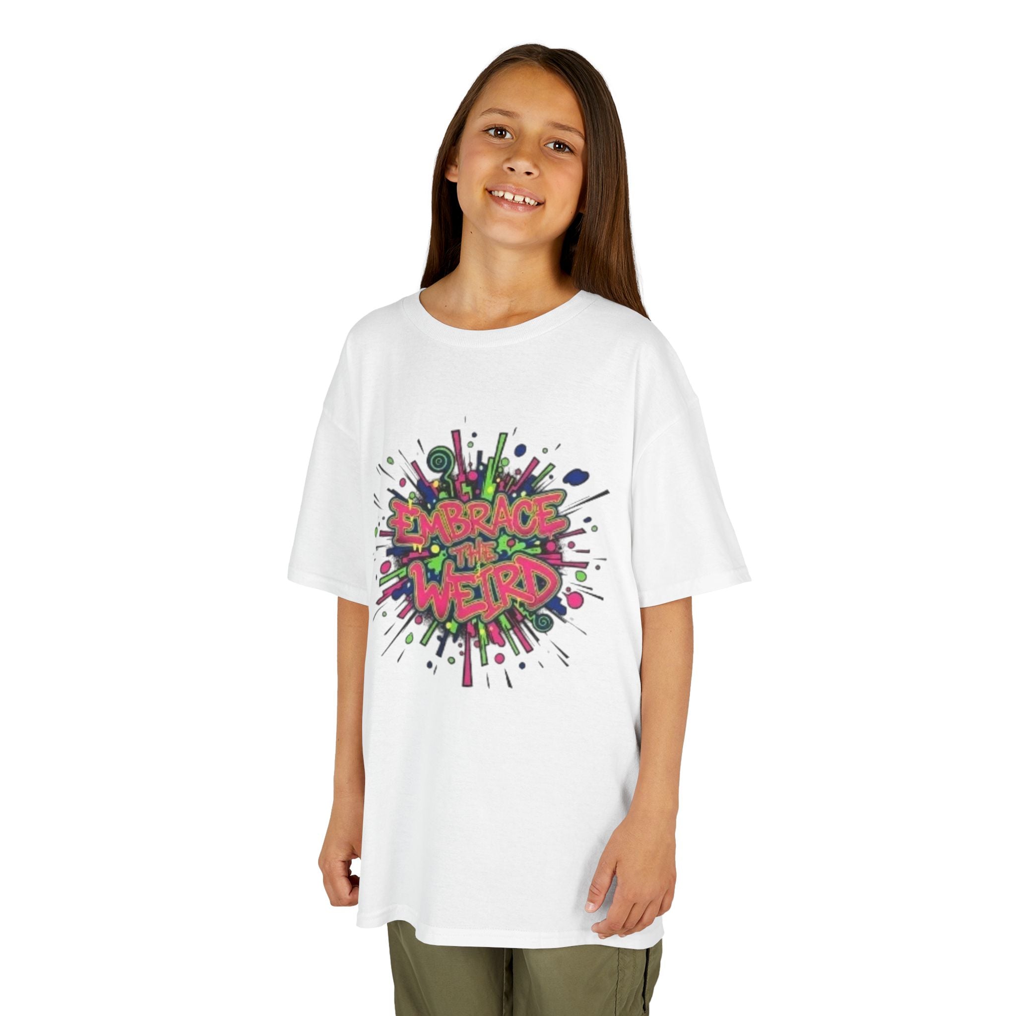 Kids T-Shirt — "Embrace Your Weird" Colorful Splash Graphic