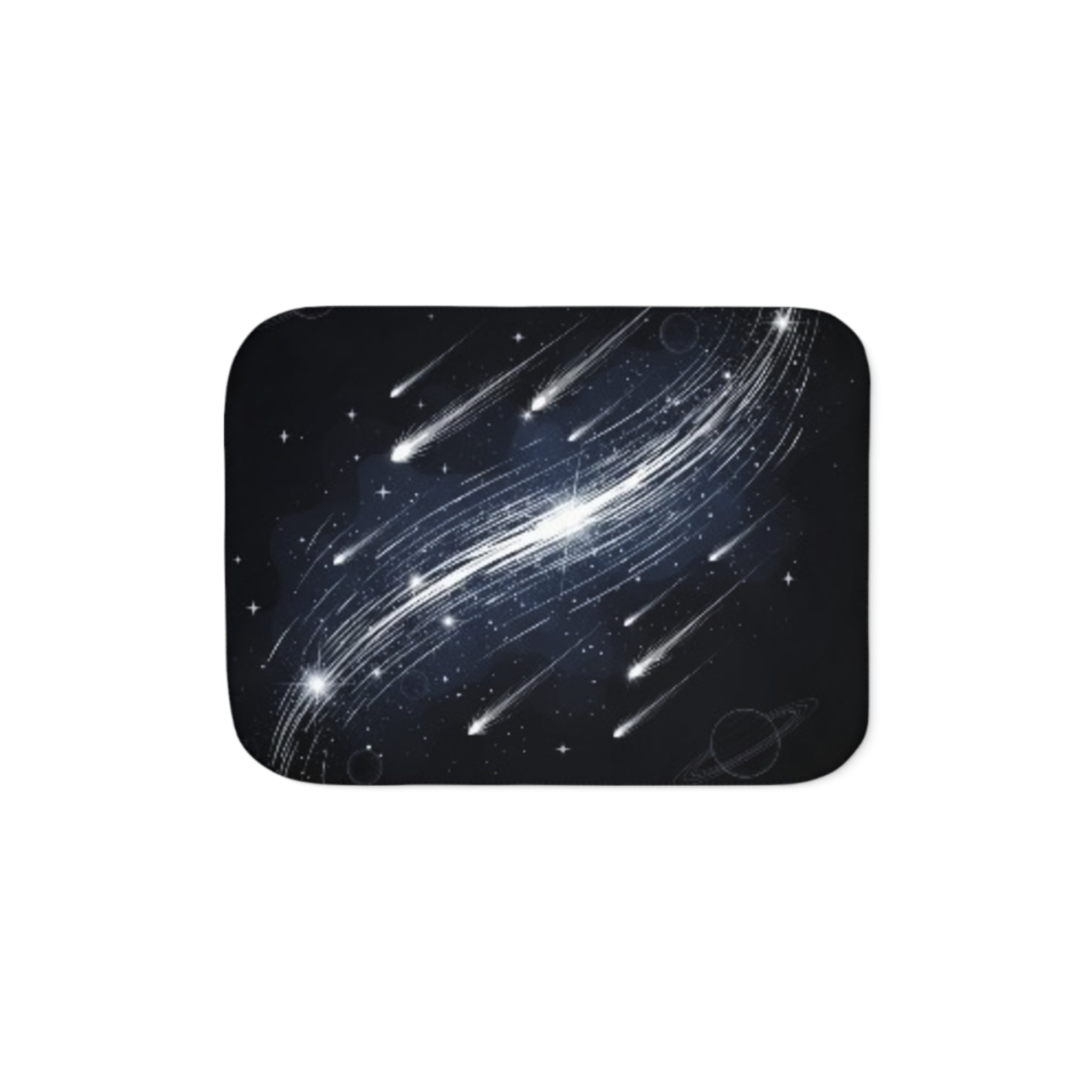 Galaxy Meteor Shower Sherpa Blanket — Cozy Space-Themed Throw