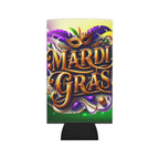 Mardi Gras Can Cooler – Festive Mask & Beads Neoprene Beer Koozie