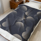 Velveteen Plush Blanket — Cozy Shadow Heart Pattern Throw