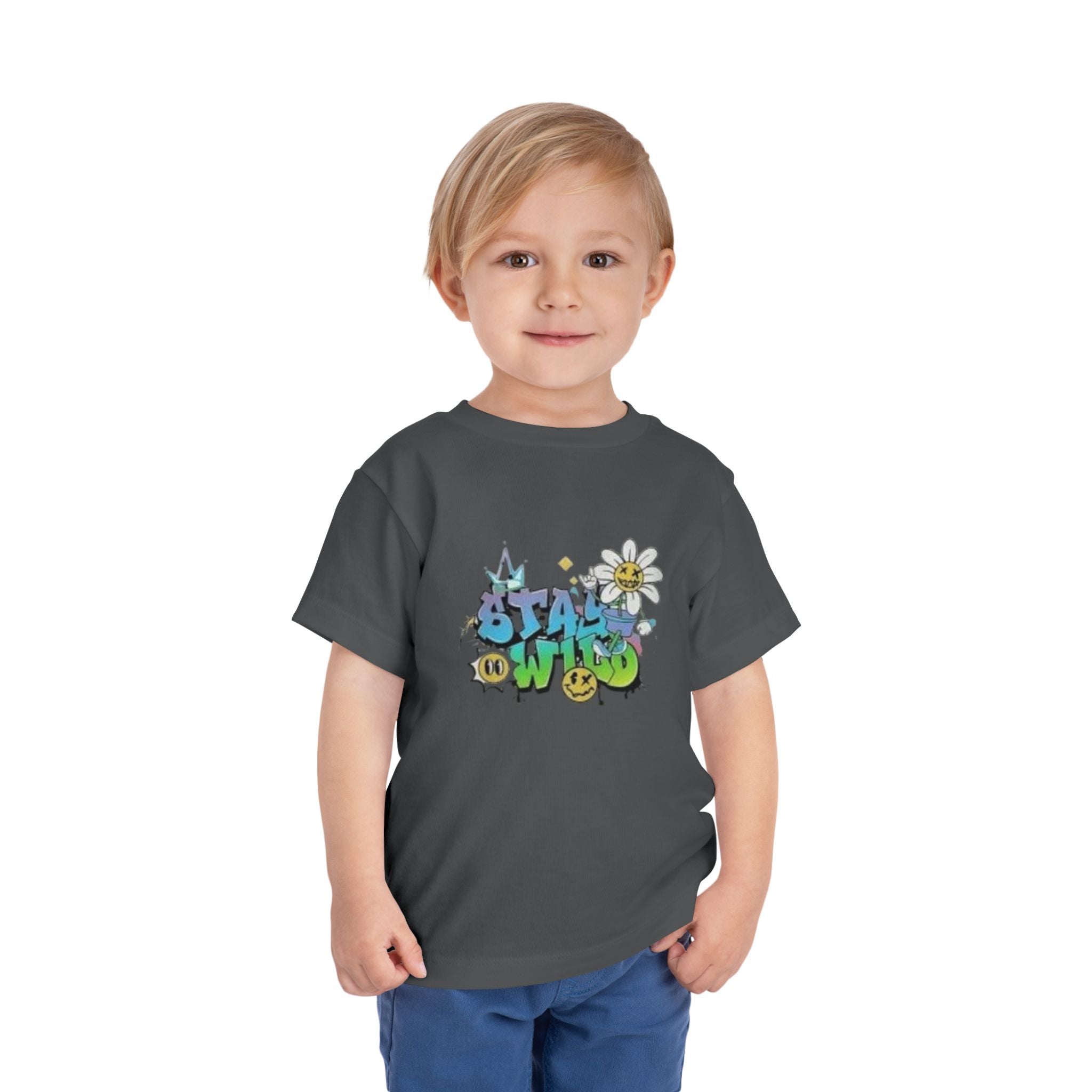 Toddler Tee - "Stay Wild" Graffiti Daisy Cute Kids T-Shirt