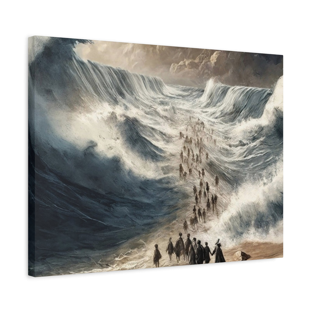 Biblical Exodus Wall Canvas — Parting of the Red Sea Matte Stretched Canvas