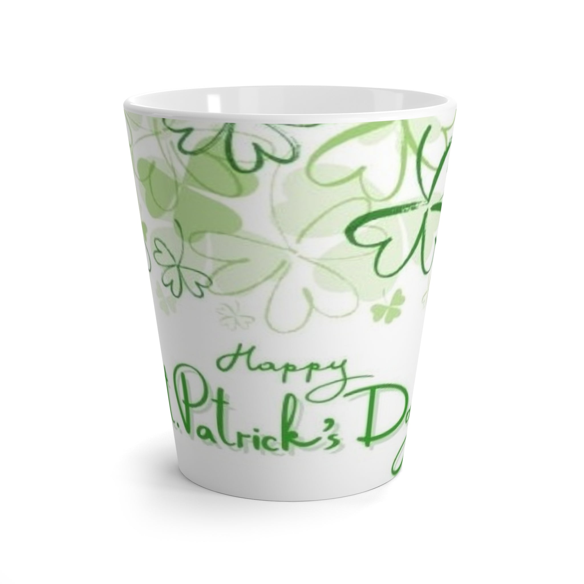 St. Patrick’s Day Latte Mug – Green Shamrock Happy Patrick’s Day Coffee Cup