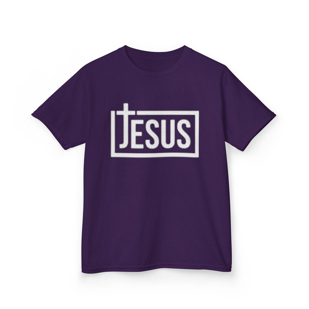Kids Jesus T‑Shirt — Bold Cross Logo Christian Tee for Boys & Girls
