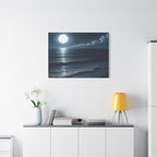 Moonlit Ocean Canvas Wall Art — Serene Night Seascape Matte Stretched Print