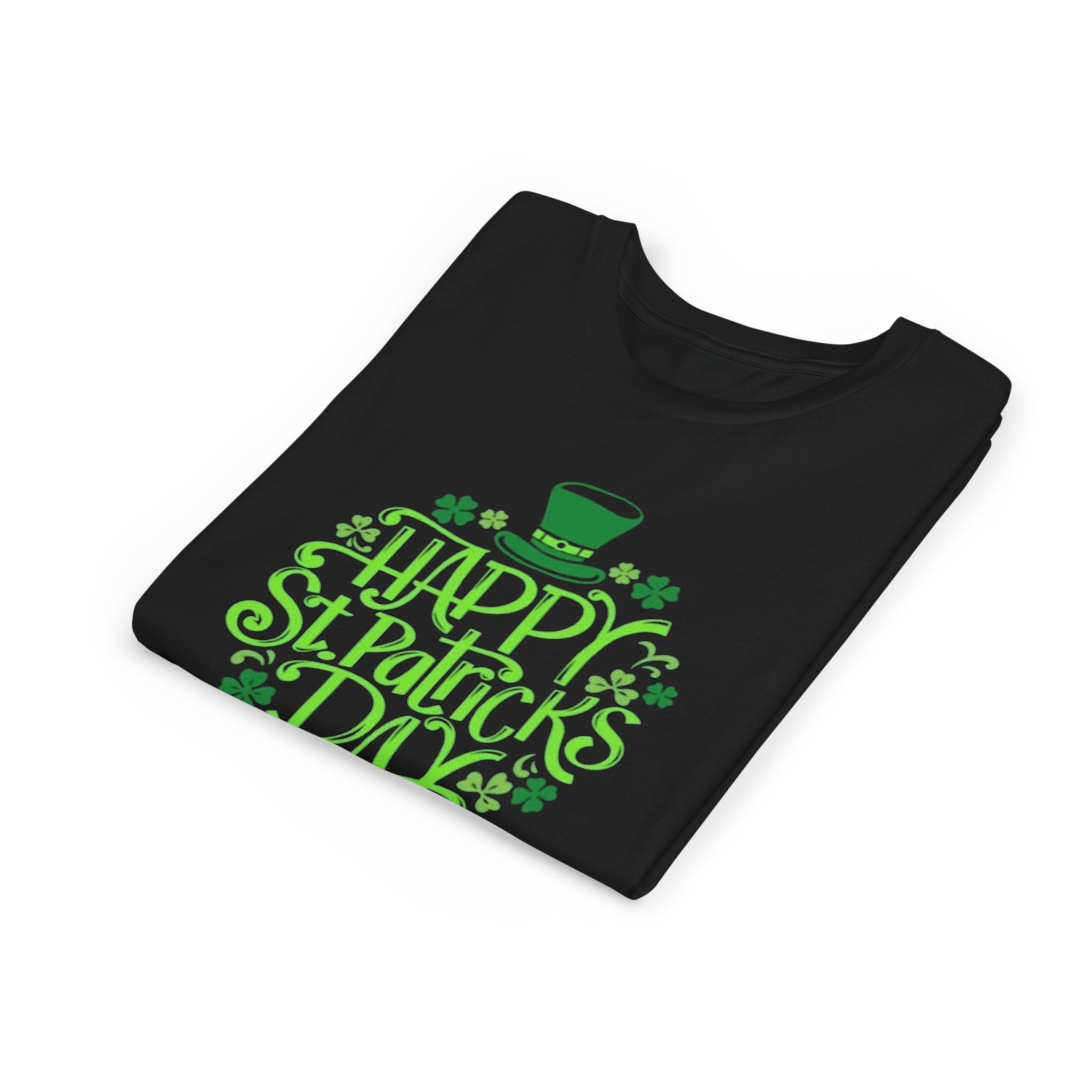 Youth Tee — Happy St. Patrick's Day Green Lettering Kids Shirt