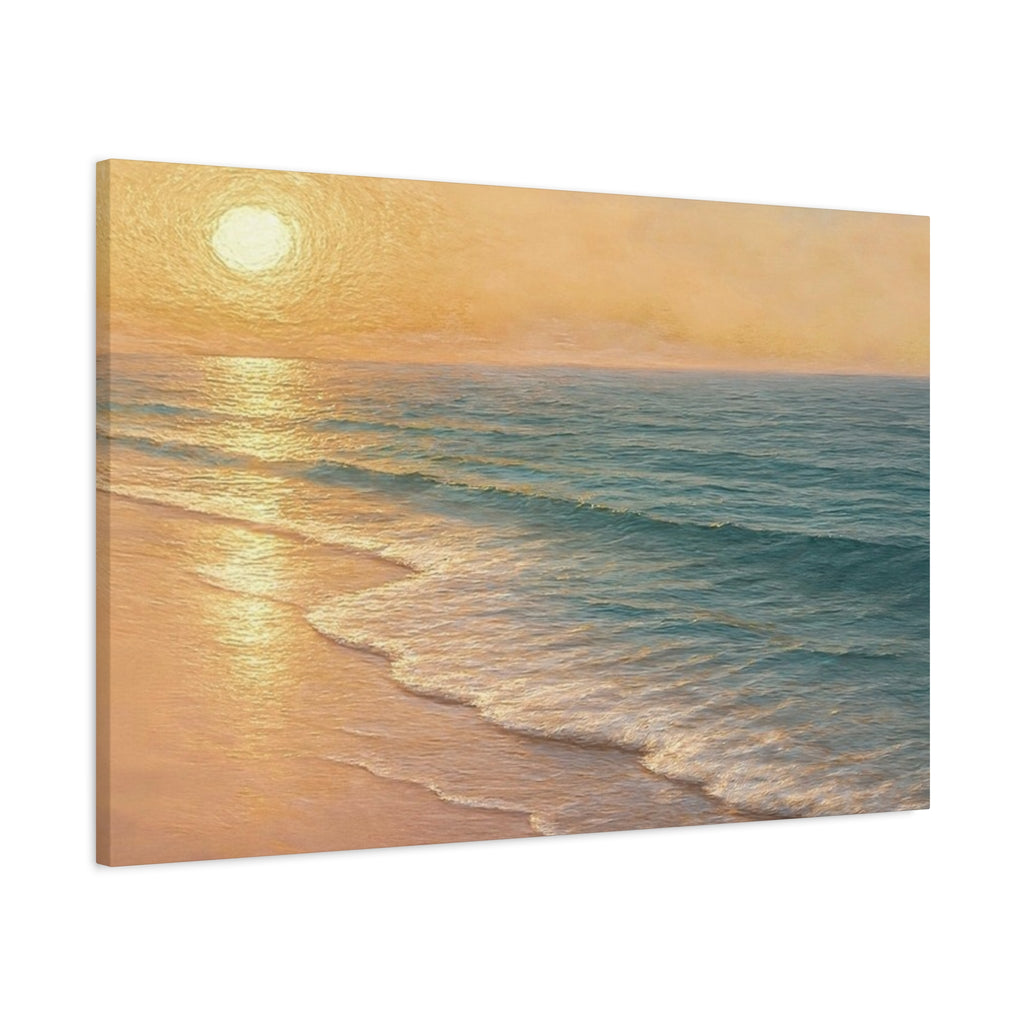 Sunset Beach Canvas Print — Seaside Wall Art Matte Stretched 1.25"