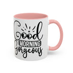 Good Morning Gorgeous Accent Coffee Mug – 11/15oz Pink Interior