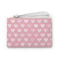 Pink Heart Pattern Clutch Bag — Cute Valentine Wristlet Purse