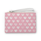 Pink Heart Pattern Clutch Bag — Cute Valentine Wristlet Purse
