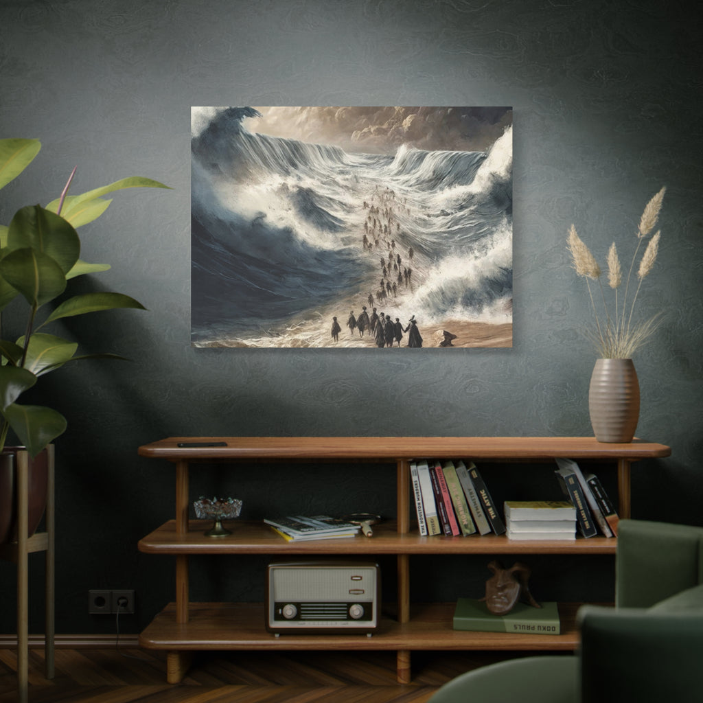 Biblical Exodus Wall Canvas — Parting of the Red Sea Matte Stretched Canvas