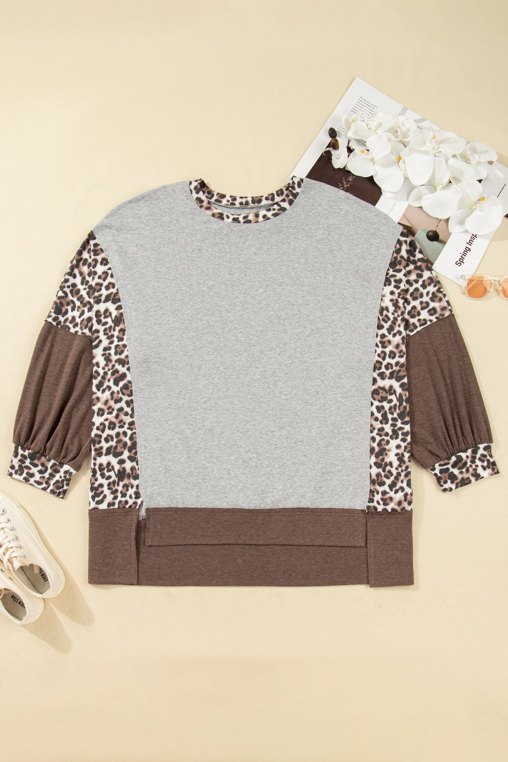 Leopard Patchwork PLUS Sweatshirt