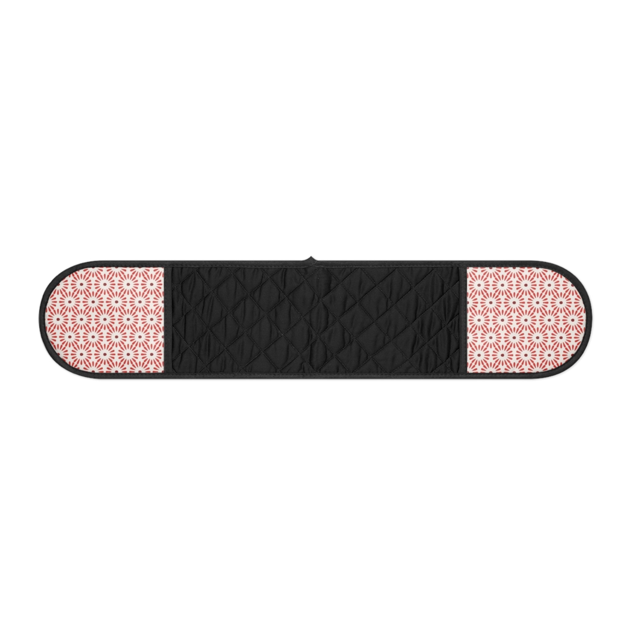 Double Oven Mitt Set - Pink Geometric Pattern Heat-Resistant Kitchen Gloves