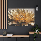 Golden Dahlia Matte Canvas Wall Art — Stretched 1.25"