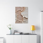 Neutral Textured Abstract Canvas Print — Beige & Cream Wall Art, Matte Stretched 1.25"