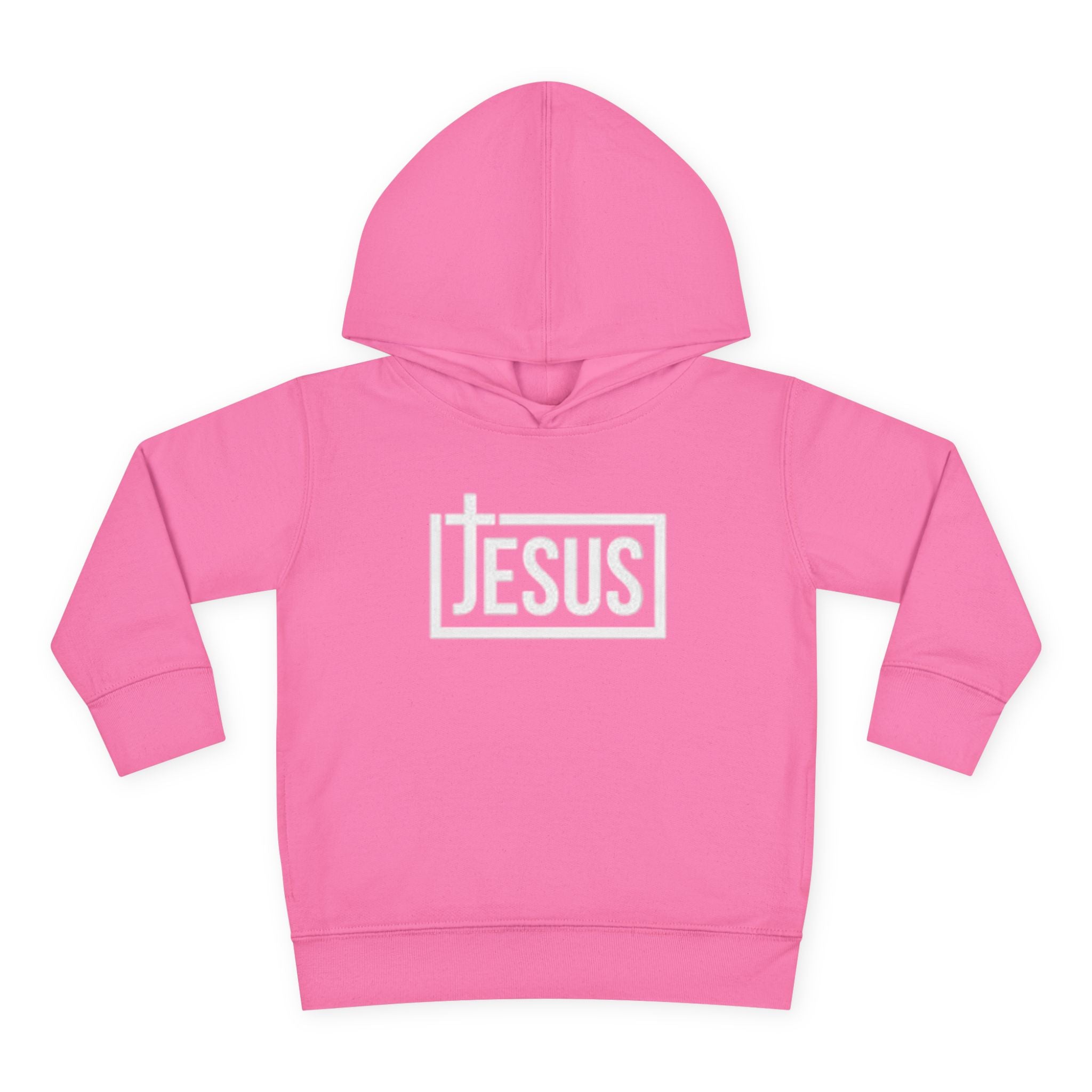 Toddler Jesus Hoodie – Kids Faith Pullover Fleece with 'JESUS' Box Logo