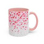 Heart Confetti Accent Coffee Mug — Pink Valentine’s Day Gift (11/15oz)