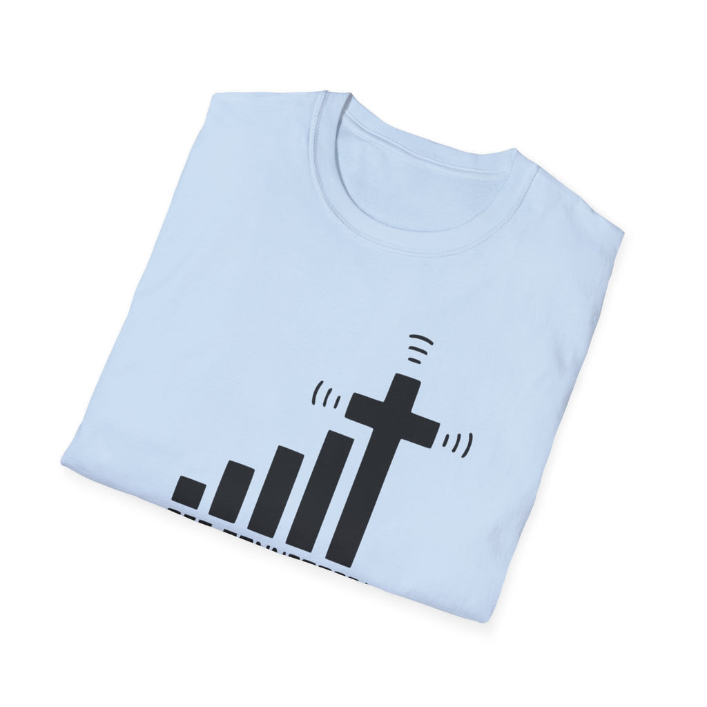 T-Shirt — "Get Connected" Signal Bars Cross Graphic