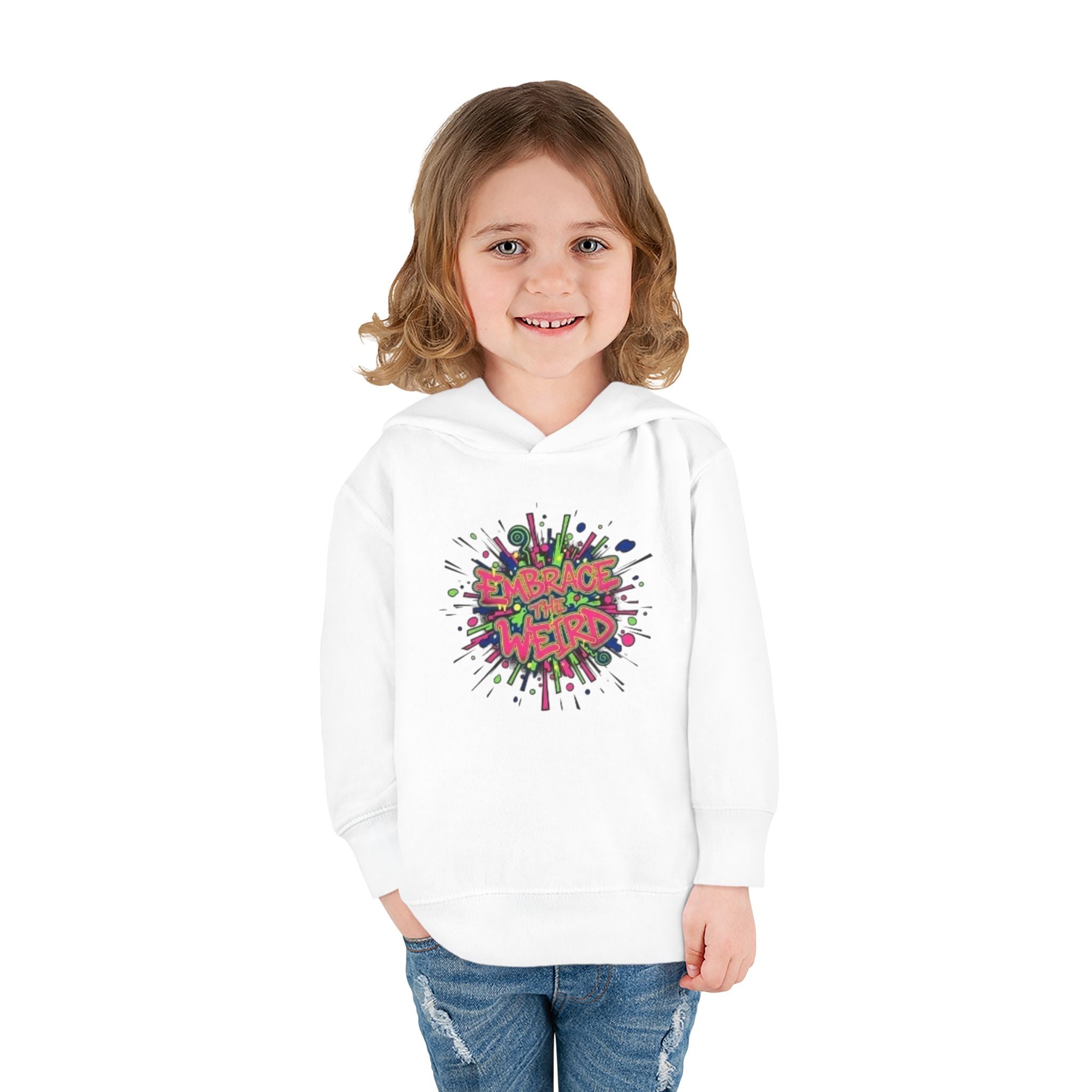 Toddler Hoodie — 'Dance Like a Weird' Colorful Graffiti Pullover