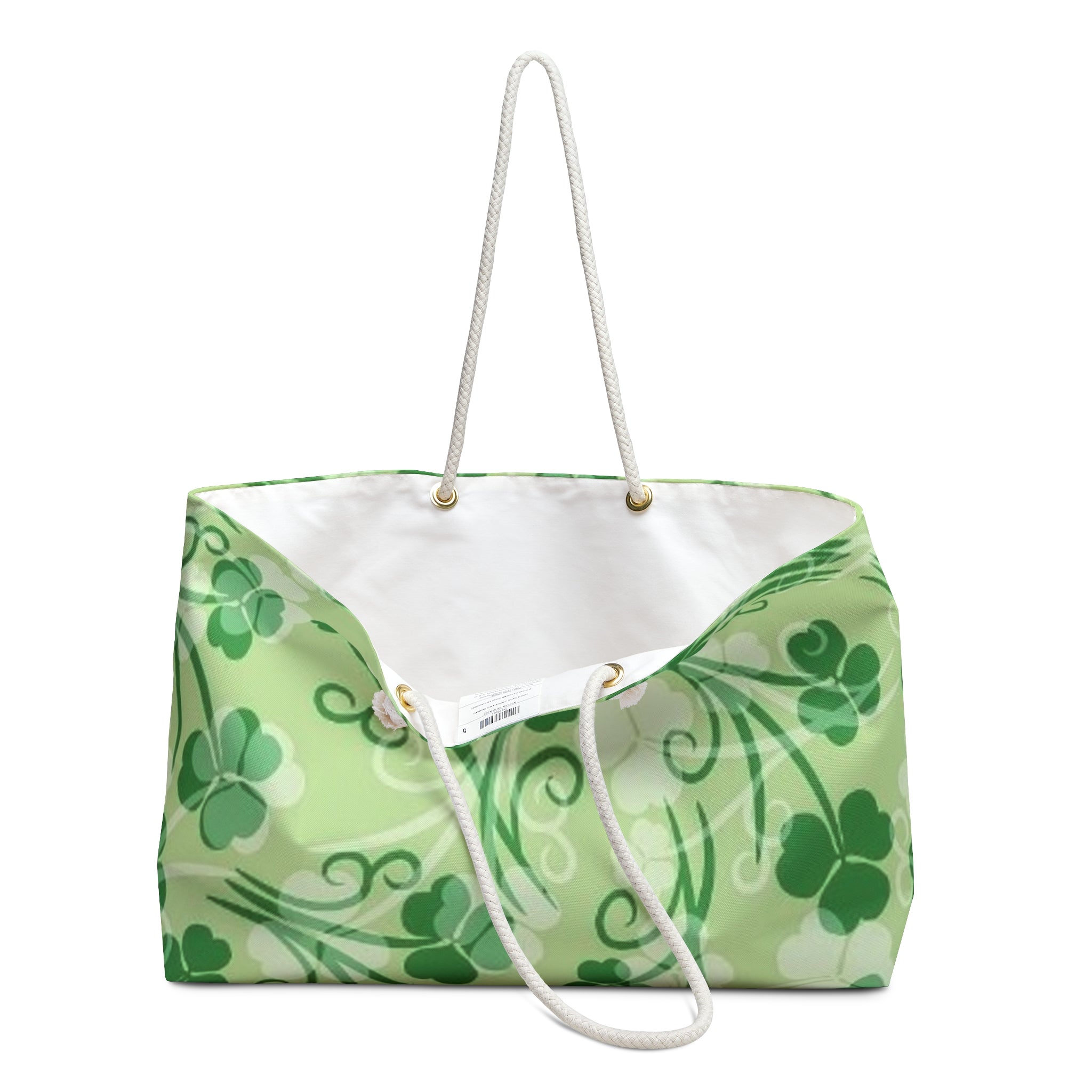 Shamrock Weekender Bag — Green Clover Travel Tote for St. Patrick’s Day