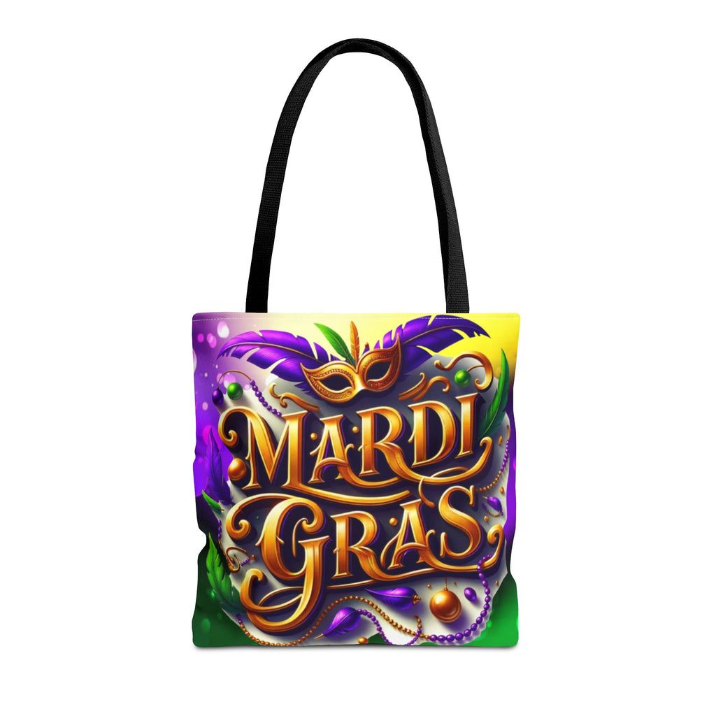 Mardi Gras Tote Bag — Colorful Carnival Mask & Beads Festival Tote