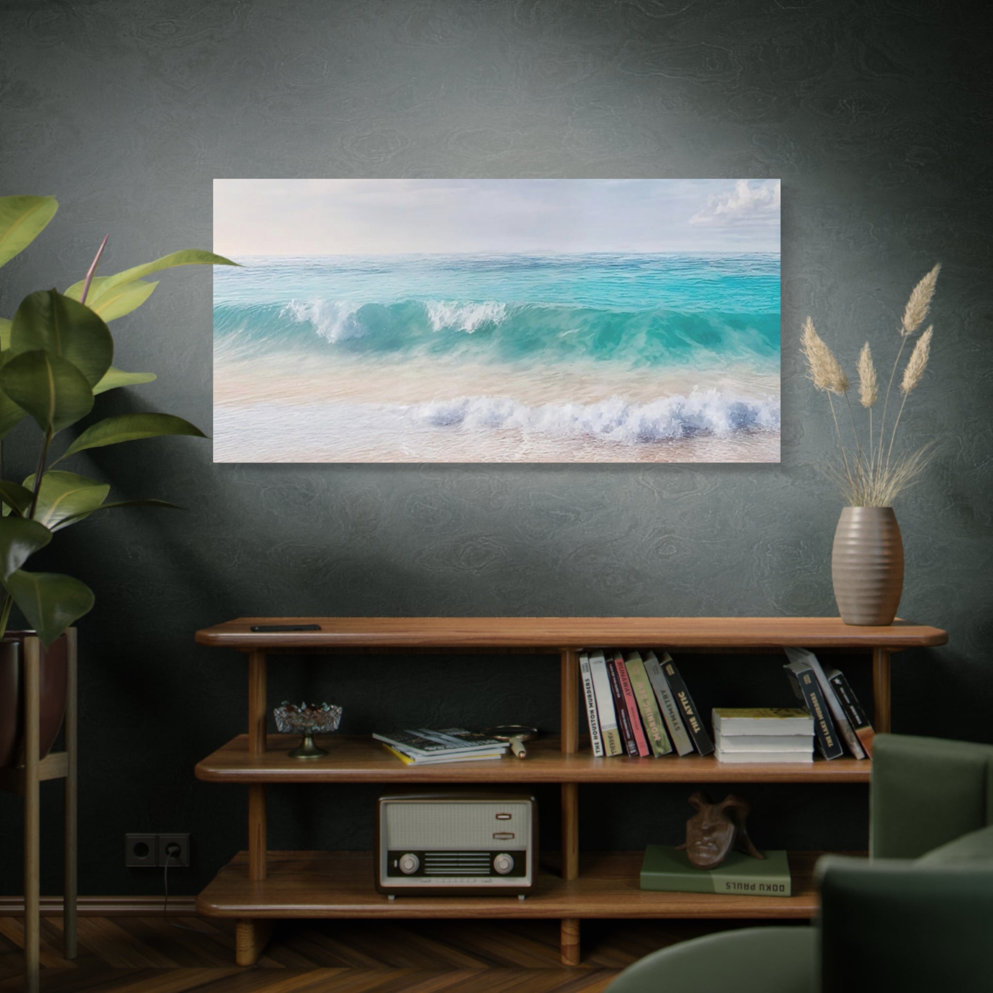 Seaside Waves Matte Canvas Print — Tranquil Beach Wall Art, Stretched 1.25"