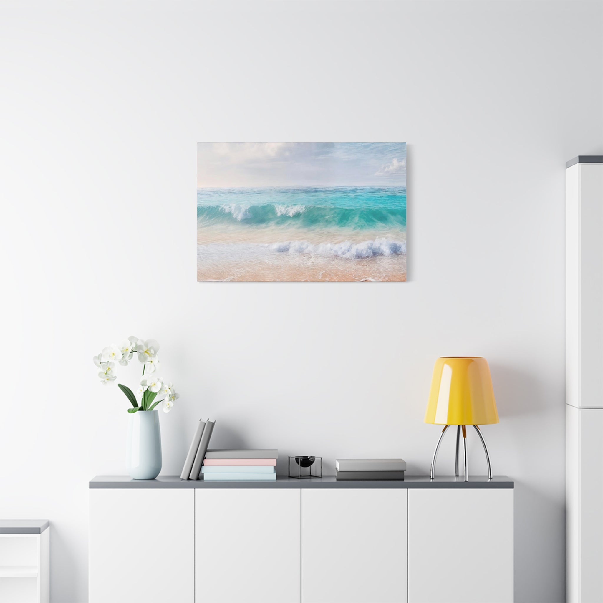 Seaside Waves Matte Canvas Print — Tranquil Beach Wall Art, Stretched 1.25"