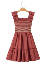 Ruffled Short Sleeve Mini Dress