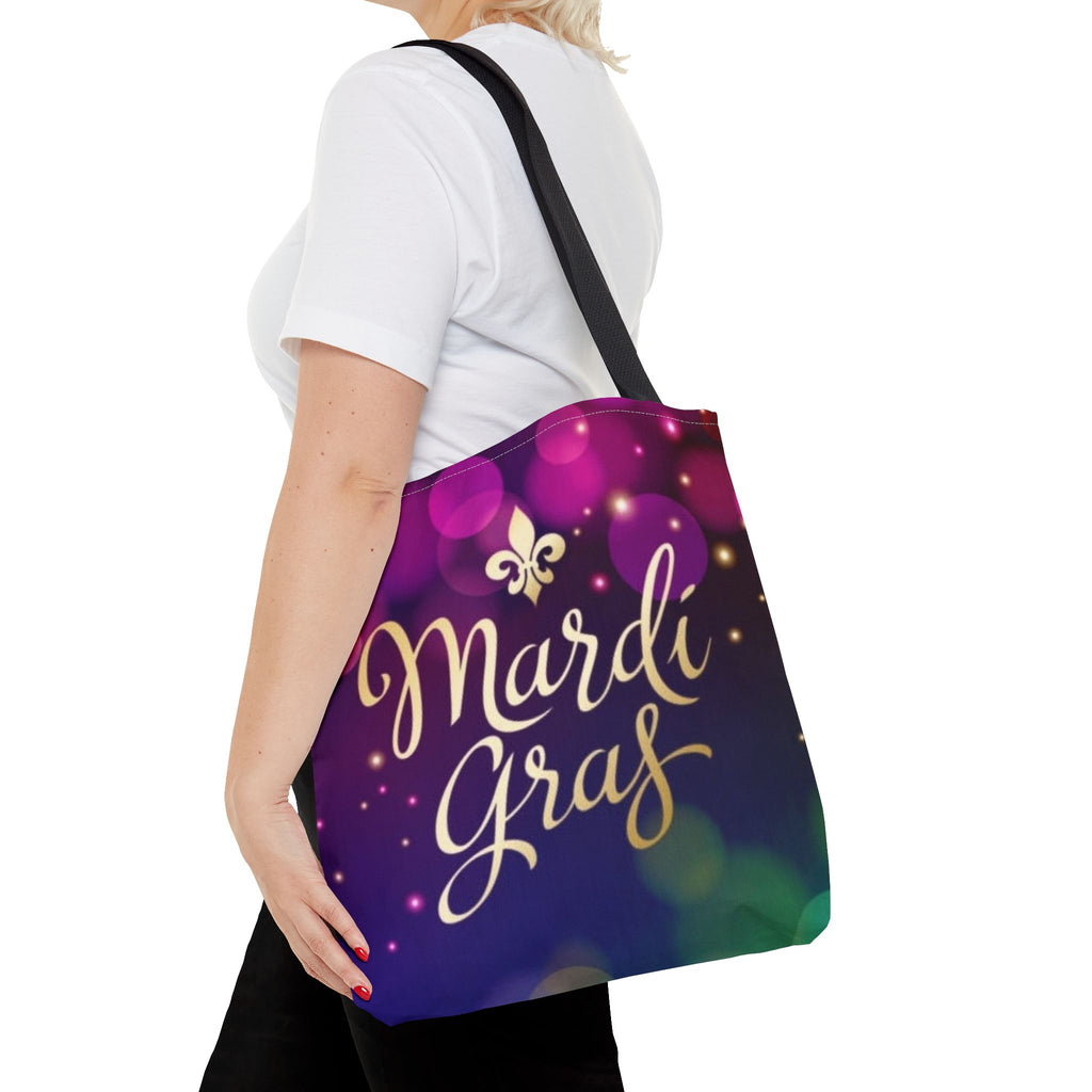 Mardi Gras Tote Bag — Purple Gold Fleur-de-Lis Celebration Tote