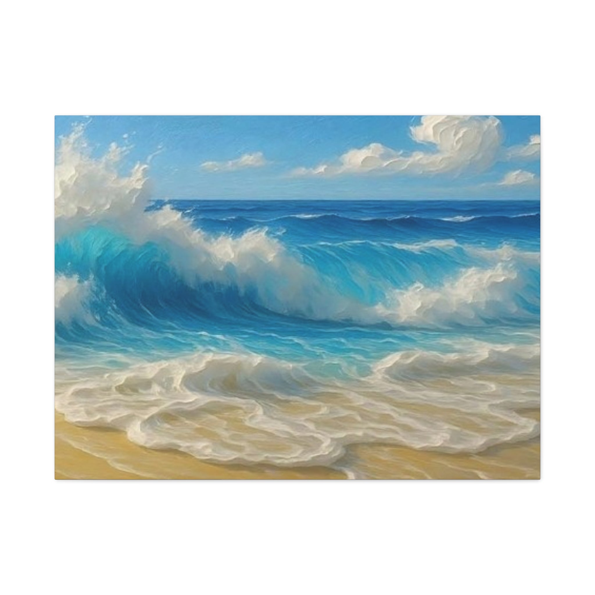 Sunny Beach Waves-Matte Canvas, Stretched, 1.25"