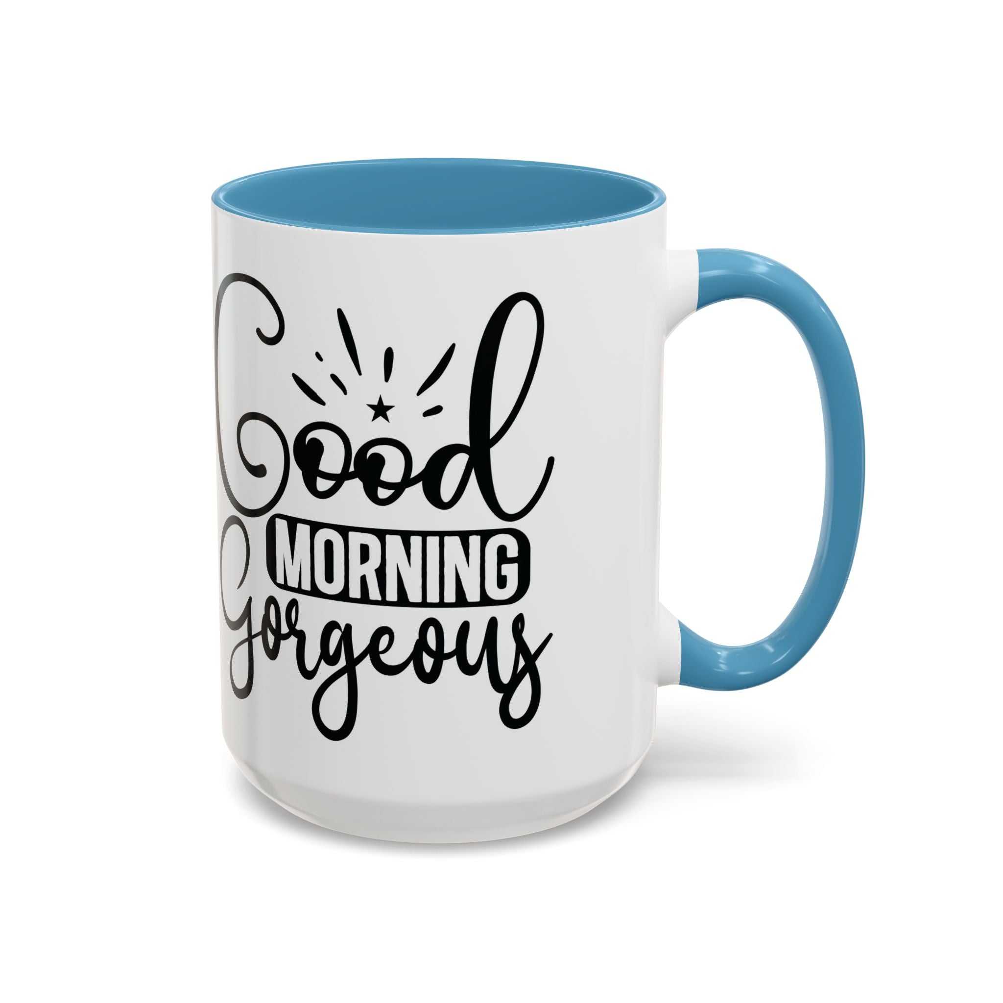 Good Morning Gorgeous Accent Coffee Mug – 11/15oz Pink Interior