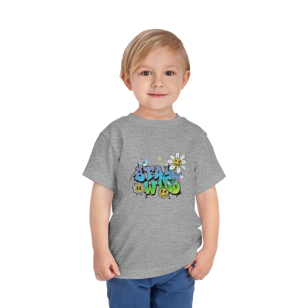 Toddler Tee - "Stay Wild" Graffiti Daisy Cute Kids T-Shirt