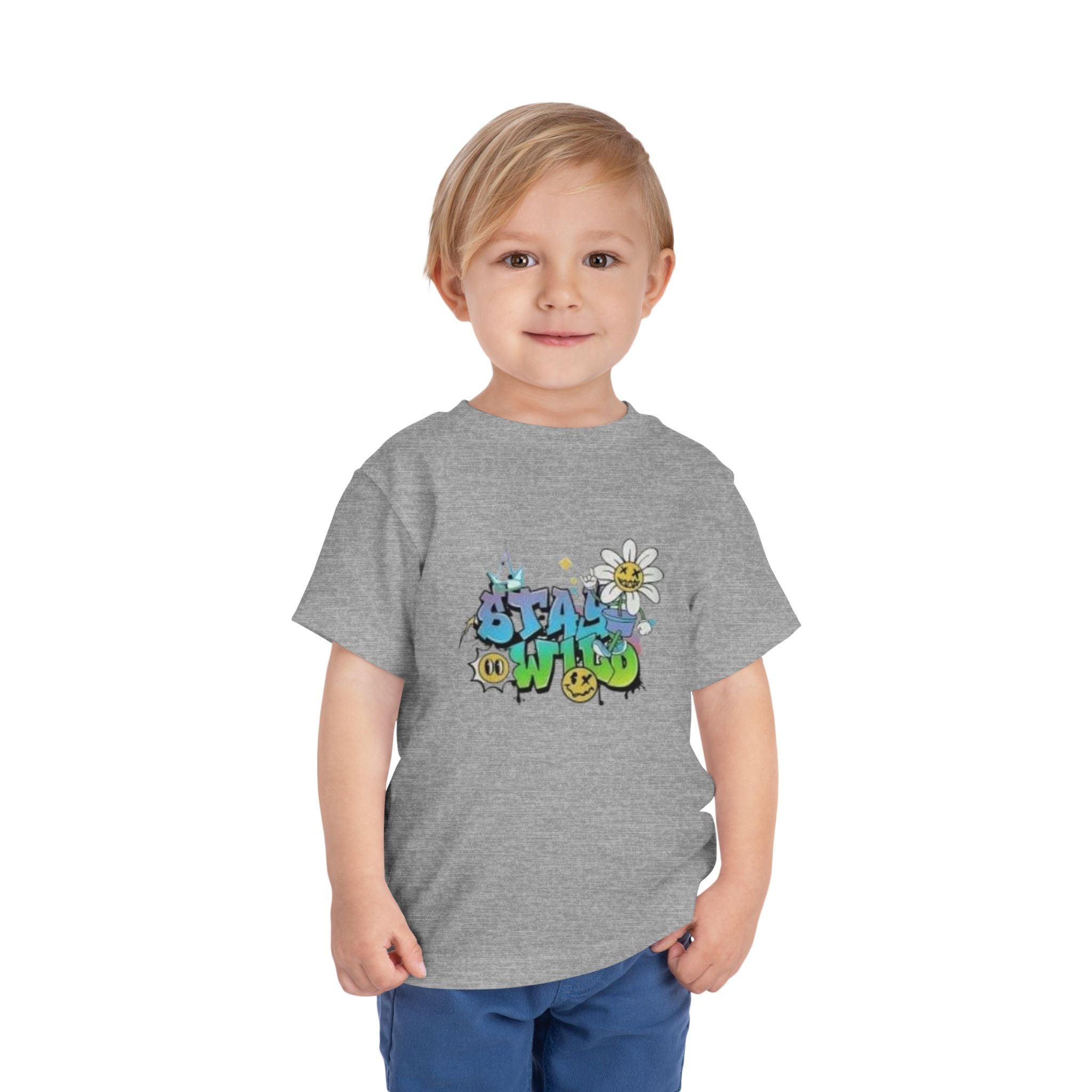 Toddler Tee - "Stay Wild" Graffiti Daisy Cute Kids T-Shirt