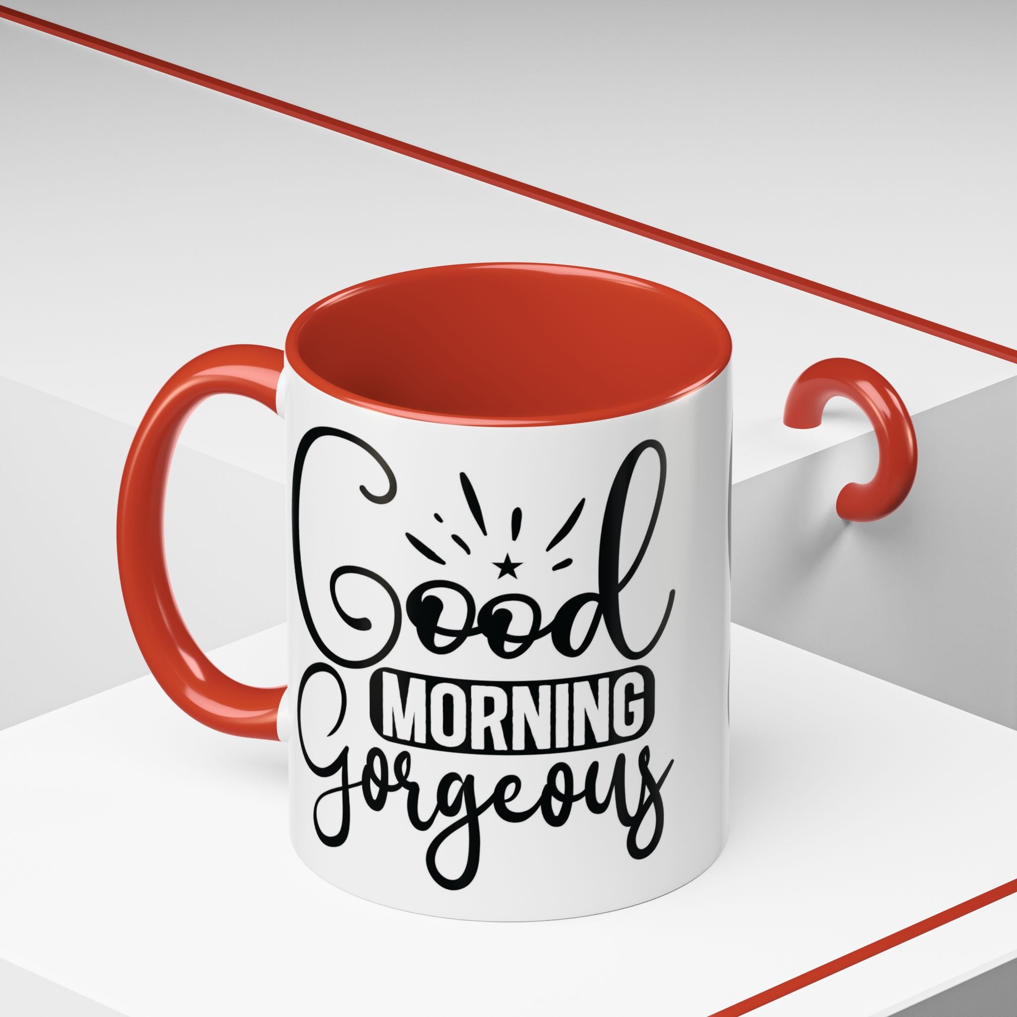 Good Morning Gorgeous Accent Coffee Mug – 11/15oz Pink Interior