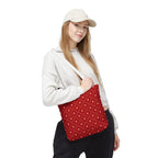 Valentine Red Diamond Heart Tote Bag — All-Over Print Canvas Shopper