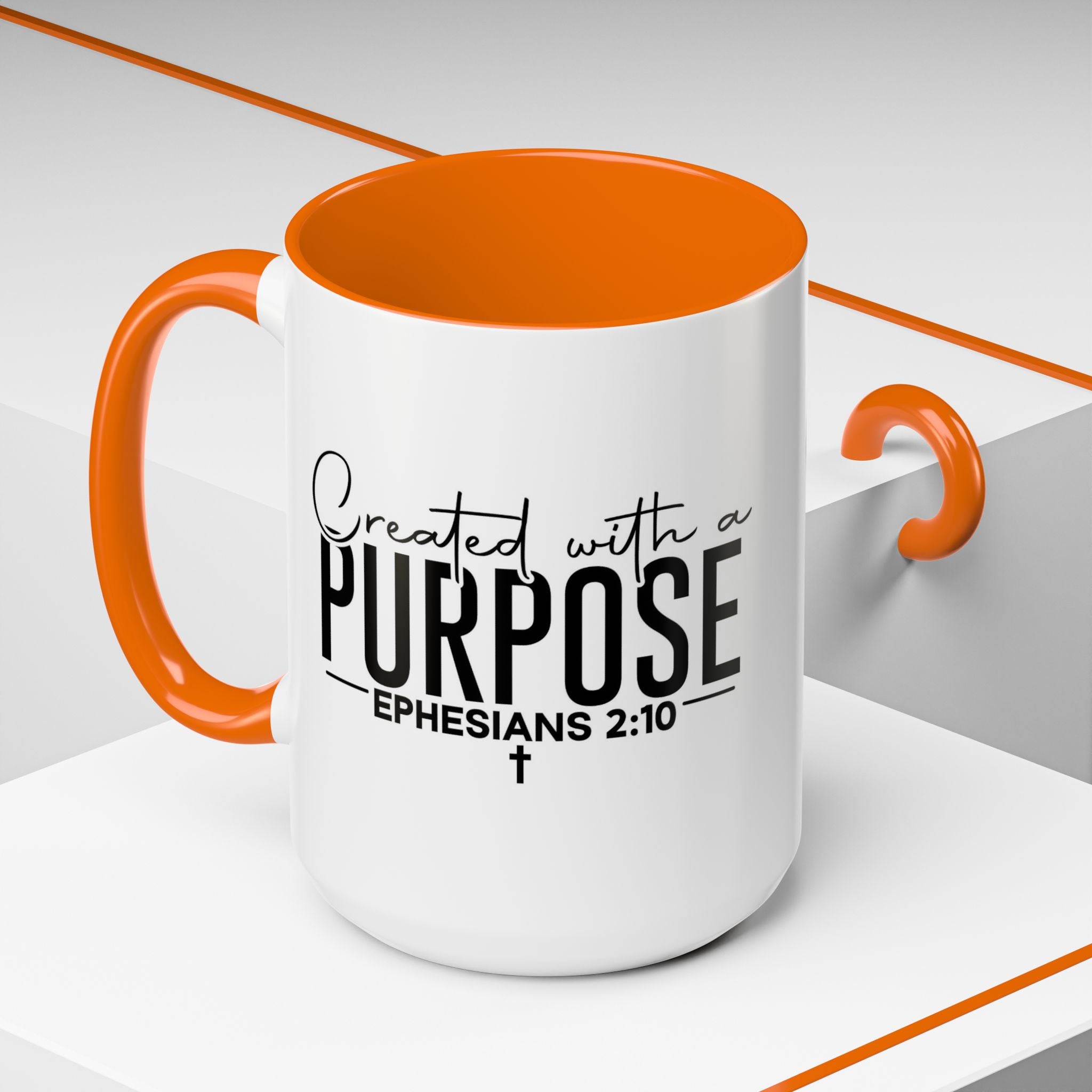 Created with a Purpose Ceramic Mug — Inspirational Ephesians 2:10 Coffee Cup