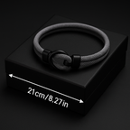 Gray Rope Bracelet – Minimalist Men’s Bracelet with Black Magnetic Clasp-2