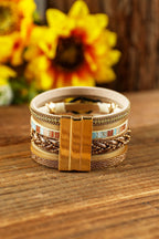 Multicolor Rhinestone Beaded Magnetic Buckle Bracelet