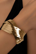Gold Crossover Cuff Bracelet