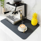 Strabella Coffee Bar Mat - Super Absorbent Coffee Mat, Quick Dry, Non-Slip in Dark Gray