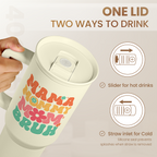 Mom Tumbler with Handle 40oz, Mama Mommy Mom Bruh Cup Stainless Steel Insulated Tumblers Coffee Travel Mugs, Gifts for Moms from Daughter Son, Best Mother Gift for Birthday Christmas Mothers Day