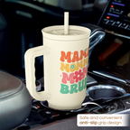 Mom Tumbler with Handle 40oz, Mama Mommy Mom Bruh Cup Stainless Steel Insulated Tumblers Coffee Travel Mugs, Gifts for Moms from Daughter Son, Best Mother Gift for Birthday Christmas Mothers Day