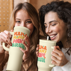 Mom Tumbler with Handle 40oz, Mama Mommy Mom Bruh Cup Stainless Steel Insulated Tumblers Coffee Travel Mugs, Gifts for Moms from Daughter Son, Best Mother Gift for Birthday Christmas Mothers Day